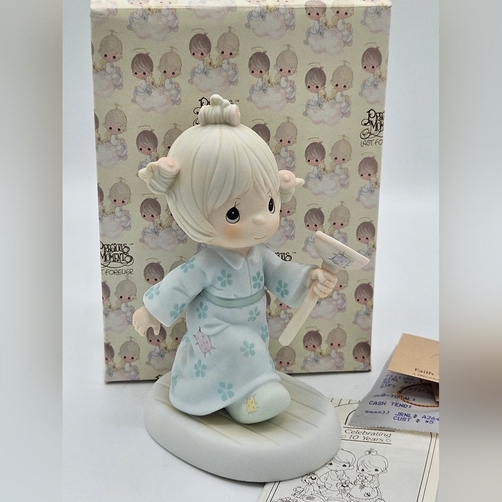 Precious Moments FAITH TAKES THE PLUNGE Girl Figurine 111155 - 1987